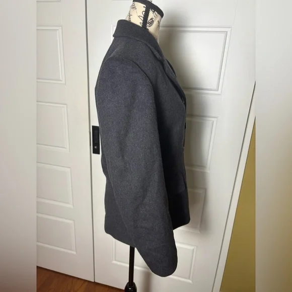 Vintage Henri Bendel Wool Cashmere charcoal gray coat blazer - Picture 4 of 5